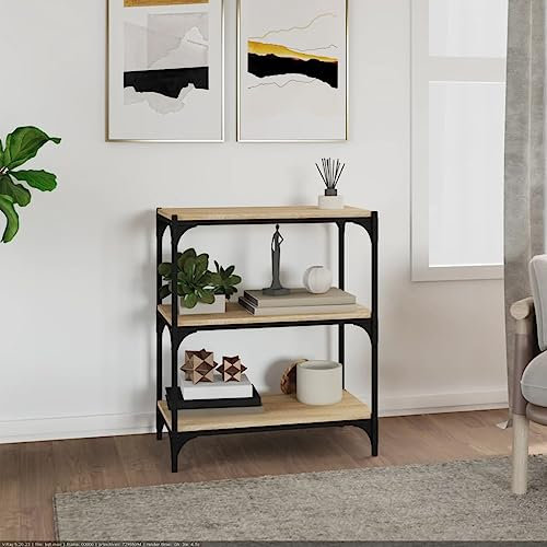 FUDUGEHMIOFWFJJ Gaming Room,eckkommode,Bücherregal Sonoma-Eiche 60x33x70,5 cm Holzwerkstoff und StahlGeeignet für Bad, Küche, Schlafzimmer