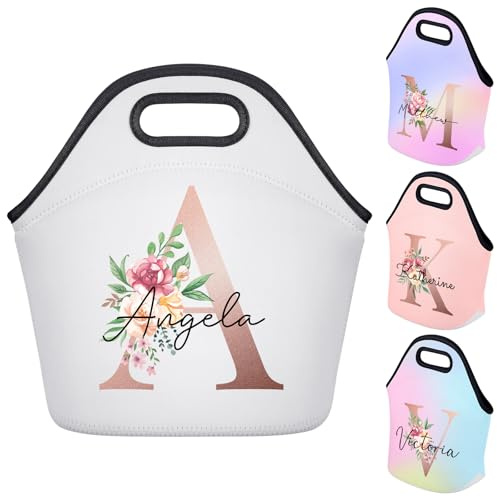 Custom Lunch Bag Box Personalised Insulated Lunch Tote with Zipper Add Your Monogram Name for Work School Picnic,29x12.5x30cm