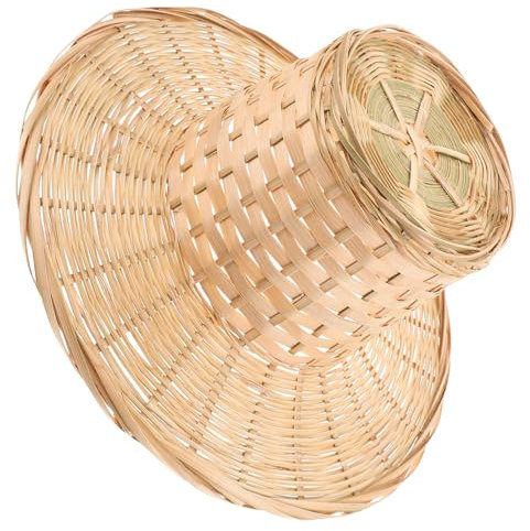 BESTOYARD Bambus Lampenschirm Gewebt Für Hängelampe Pendelleuchte Dekorativ Zart Gewebte Lampenabdeckung Für Wohnzimmer Küche Balkon Mit Schutz Für Augen