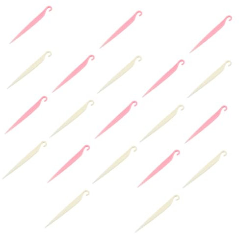 DECHOUS 20pcs Plastic Cake Stripping Cutters and Baking Scraper Set White and Pink Plastic Cake Spatulas for Decorating and Baking Accessories