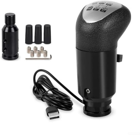 Zilimontt Pomo USB para palanca de cambios de simulador de camión para ETS2 PC Racing Game compatible con G29 G27 G25 H Gear Interruptor de marcha alto-bajo de 18 velocidades para entusiastas de ATS
