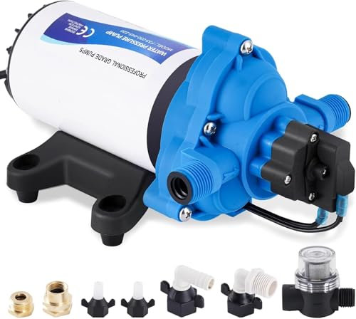 YUCHENGTECH Pompa a Membrana 220V AC, 88 W, 11.3 Lpm/min, 45 Psi/3.1 bar, Pompa Automatica a Pressione per Casa, Doccia, Giardino, Camper, Rubinetti