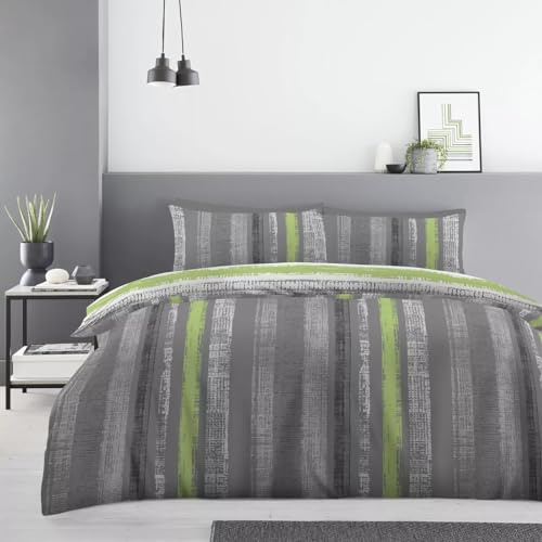 Super Dreamer Set completo di biancheria da letto, 4 pezzi, lenzuolo con angoli elasticizzati e federe, reversibile, in policotone, per letto matrimoniale, traspirante