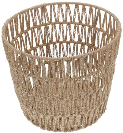 OUNONA Corbeille de Rangement Tissée Papier Panier Décoratif pour Bureau Maison Chambre pour Organiser Accessoires Style Ferme Élégant