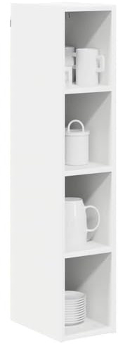 vidaXL Hängeschrank mit Speicher Weiß 20 x 29,5 x 100 cm Holzwerkstoff, Großzügiger Stauraum, Moderne Küchenschränke, robust, rechteckiges Design, clevere Innenorganisation