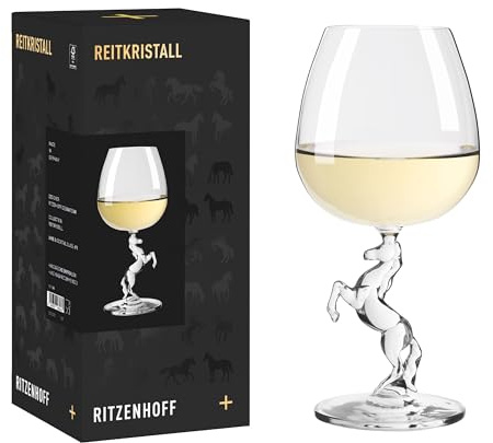 RITZENHOFF 9012001 Cocktail Glas 500 ml, Serie Reitkristall – mit schlichtem, edlem Design und Stiel in Form eines steigenden Pferdes – Made in Germany