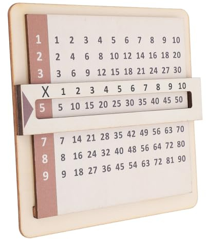 Jelquix Set di Griglie di Moltiplicazione Strumento Educativo Interattivo per Studenti con Finestra di Visualizzazione per L'apprendimento in Classe - Legno di Faggio
