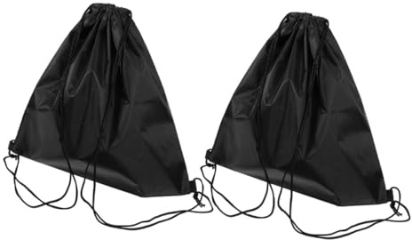 MUSISALY Bolsa para Casco de Moto y Bolsa de Gimnasio Cordón de Tela Oxford Negra, Multifuncional y Versátil para Camping y Uso al Aire Libre, Pack de 2 Piezas