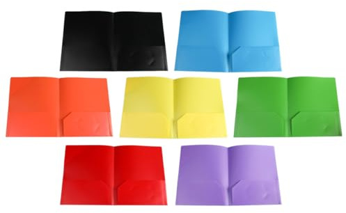 MAGICLULU Organisateur Dossiers Plastique 7 Pièces Double Poche, Chemises de Classement Robustes pour Bureau et École, Rangement Documents