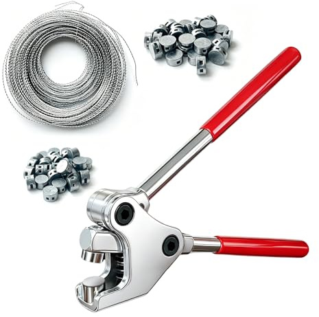 PDKKFF Ensemble de pinces à plomb avec 60 plombs ronds et 40 mètres de fils de plomb, plomberie de compteurs électriques, compteurs d'eau, compteurs de gaz, logistique - Convient pour joints ronds de