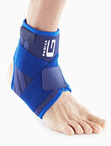 Neo G Knöchelbandage, stabilisierte Unterstützung mit 8 Gurten – Unterstützung bei Arthritis, Gelenkschmerzen, Knöchelverletzungen, Verstauchungen – verstellbare Kompression – Klasse 1 – Unisex – Blau