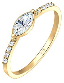 Elli Damen Ring Verlobung Elegant mit Kristalle