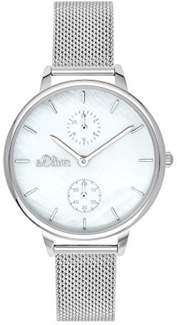 s.Oliver Time Damen Multi Zifferblatt Quarz Uhr mit Edelstahl Armband