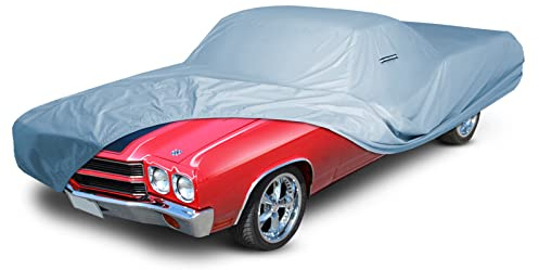 iCarCover Car Cover Waterproof All Weather for 1968-1972 Chevy El Camino | Heavy Duty Custom Fit Hail UV Sun Rain Snow Dust Protection Covers for Automobiles Outdoor Indoor Full Exterior (Sky Gray)
