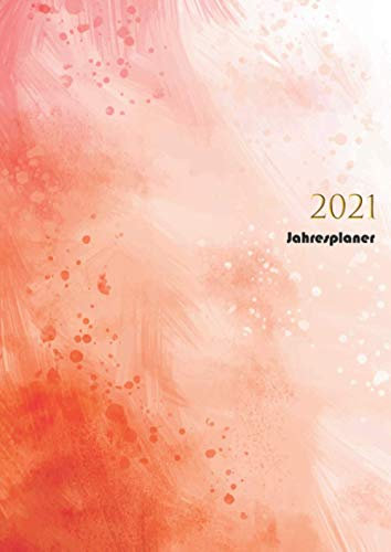 Jahresplaner 2021: A4 planer 2021, kalender 2020 2021/ kalenderbuch 2021 / November 2020-Dezember 2021/ Planer 2020 2021 | 1 Woche auf 2 Seiten | ... Terminplaner Buchkalender Jahresplaner orange