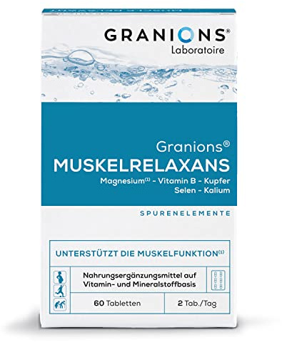 Muskelentspannung Tabletten - Magnesium - Muskelkrämpfe - 60 tabletten | Muskelrelaxans Mit Magnesium, Selen, Kupfer & vitamin B - Gegen Muskelverspannungen & Muskelkrämpfe Lösen - GRANIONS