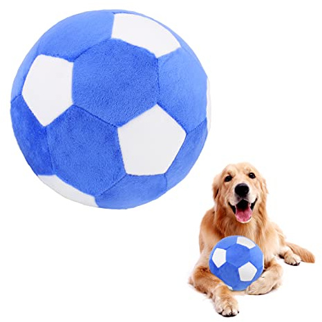 PIANG GOUER Giocattoli interattivi per cani, calcio, peluche squittio, palla per cani, giocattolo per cani di taglia media e grande, giocattolo da 7,1 in 18 cm