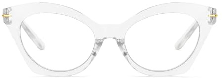 KoKoBin Occhiali da lettura grandi da donna Moda comodi occhiali anti-luce blu Occhiali da computer (bianco, 2.5)