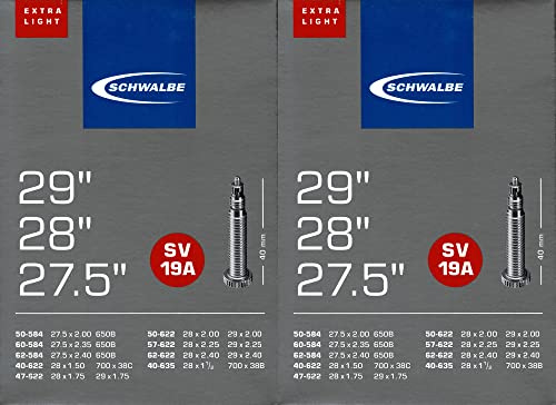 2X Schwalbe SV 19A 29 Zoll Extra Light Schlauch Sclaverand Ventil