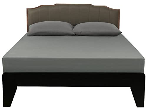 Lirex Spannbettlaken, 140 x 200 cm, 100% Baumwolle 300 Fadenzahl Weiches Atmungsaktives Spannbettlaken, Dunkelgrau