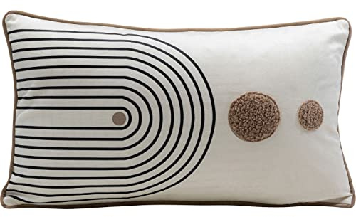 Kare Design cuscino decorativo, beige, 50x30 cm, con zip, sfoderabile, similvelluto, design astratto