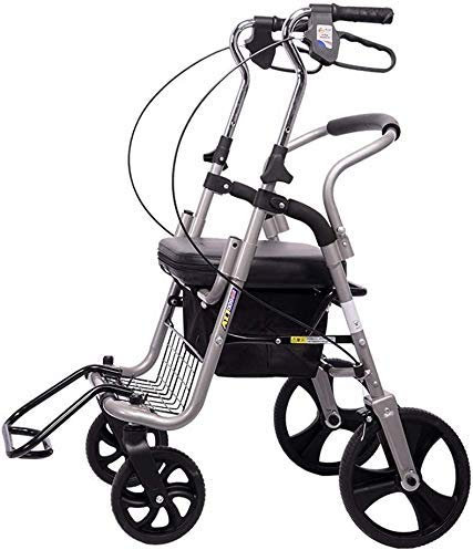 HWSY Gehgestell, Rollator, Gehhilfe, leichte Mobilität, faltbar, mit Sitz und Korb, 4 Räder für ältere Menschen Interesting