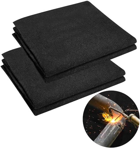 Acidea Feuerfeste Unterlage, 2Stück 31x91cm Hitzebeständigkeit Brandschutzmatte bis 1093 °C, 3.5mm Carbonfilz Feuerfeste Matte Hitzeschutzmatte Lötmatte als feuerfeste Matte für sicheren Brandschutz