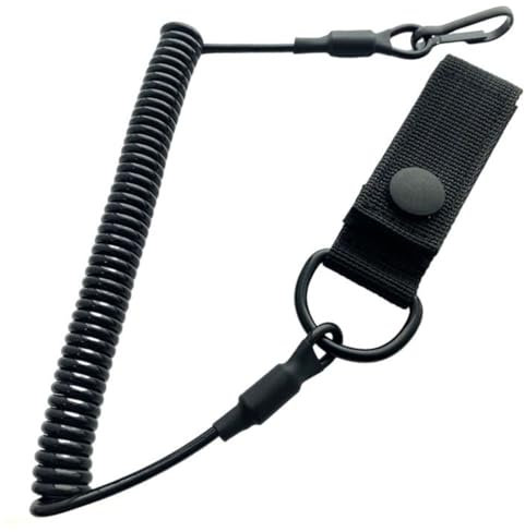 YAISUHCHNYE Spring Lanyard Tactical Coiled Lanyard Coil Springs Keychain Anti-Lost Retractable Sling Keychain for Outdoor Fishing Camping