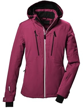 killtec Mujer Chaqueta de esquí/chaqueta funcional con capucha con cremallera, protección contra la nieve y ventilación en las axilas KSW 41 WMN SKI JCKT, rose, 42, 41974-000