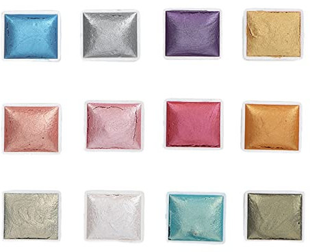 Set Smalti Gel per Unghie, Set di Colori Ad Acquerello per Unghie Solidi 12 Colori Set di Pigmenti Portatili Lizzati Pera per Artisti delle Unghie Principianti Vernice Gel per