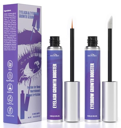 Wimpernserum für lange Wimpern, Lash Wimpernserum & Augenbrauen Serum für besseres Wachstum von Wimpern & Brauen, Eyelash Serum ohne Hormone für Wimpernwachstum, Natürlich, Vegan 7 ml