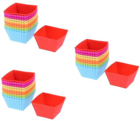 Cabilock 3 Set Di Per Muffin E Cupcake in Silicone Antiaderenti Lavabili in Lavastoviglie Per Molteplici Usi 12 Pezzi * 3