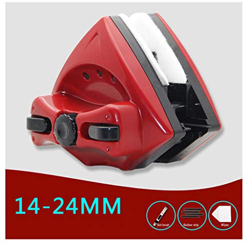 Limpiaparabrisas Limpiador De Ventanas, Limpiador De Vidrio Magnético De Doble Cara, Imanes Limpiaparabrisas Cepillo De Superficie Ajustable Herramientas De Cepillo De Limpieza De Ventanas,Red14~24mm