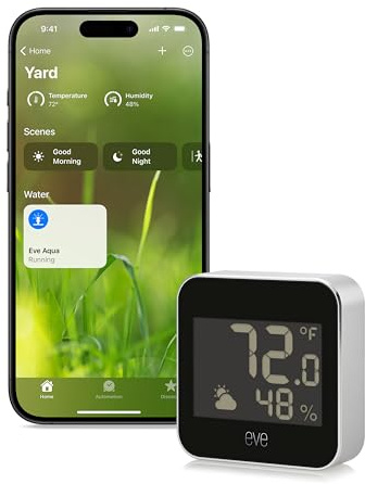 Eve Weather (Matter) – Smart Weather Station for Temperature, Humidity, Weather Trend, IPX4 Water Resistance, Display, Wireless, Siri Voice Access, Requires Thread Border Router