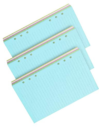 SEWACC 3er-pack Notizbuch-nachfüllpackungen 5 Farben A5-bindepapier Für Lose Blätter Stabiles Und Sauberes Schreiben