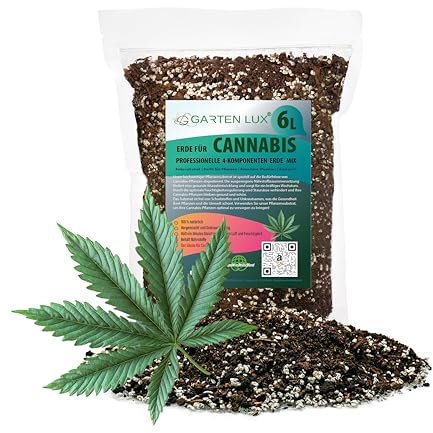 Garten Lux Premium Canna Erde 4-Komponenten Professional Anzuchterde für Hanf -6L- Optimaler pH-Wert