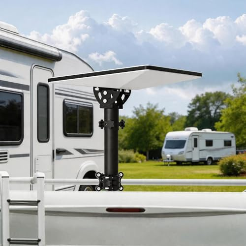 Support Starlink Mini, support de poteau à pince RV, réglable sur 160 degrés, équipé d'un adaptateur de tube Starlink Mini, réglable pour installation sur véhicule, camping-car, échelle et yacht.