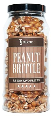 Peanut Brittle - (450g) Original Roasted Peanuts In Caramel, Peanut Brittle Sweets a Classic Retro Experience in a Gift Jar by TJ Sweets.