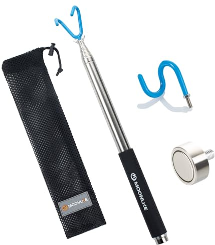 Moonlike Disc Golf Retriever Pole 10 FT，Extendable Disc Golf Accessories Grabber