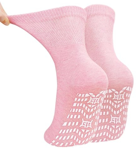ZAKASA Chaussettes Antidérapantes Femme Sport: Chaussette Anti Dérapantes Coton Respirant Femmes Sans Élastique Socquettes 5 Paires
