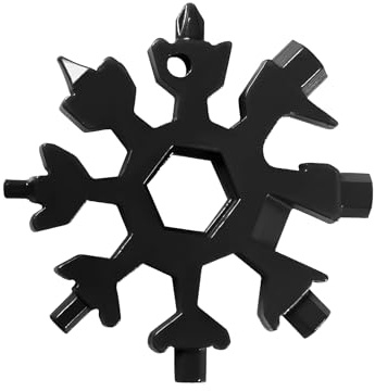 KTHZI Multiherramienta de copo de nieve 18 en 1 para hombres, San Valentín, cumpleaños, día del padre, regalos para él, papá, gadgets para hombres e ideas de regalo únicas (negro)