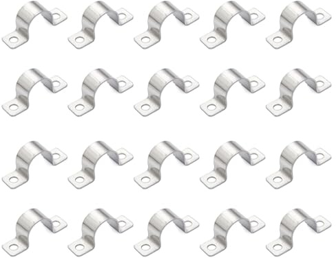 20 Stück U-Rohrschellen 10mm, Rohrhalterung 304 Edelstahl Rohrschelle, U-Typ Rohrbefestigung Befestigungsschellen für Gasrohre Wasserrohre rohre Wand und Kabeln