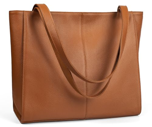 befen Tragetasche aus echtem Leder für Damen, große Schultertaschen, Laptop-Tragetasche, Damen-Handtaschen mit mehreren Taschen