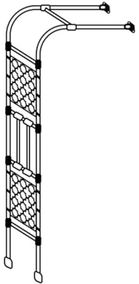 Halber Gartenbogen-Spalier for den Außenbereich, Torbogen, Weinrebe, Jasmin, Kletterpflanzen, kleine Pergola-Laube, for die Rasenterrasse im Hinterhof(0.6x2.4x0.4m)