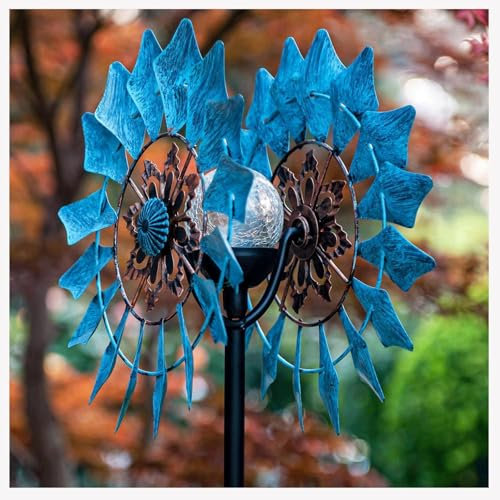 WXJHNYBS Deco Jardin Exterieur Moulin à Vent, 190×32cm,SaisonnièRe Moulin à Vent en MéTal Unique Et Magique Durable Moulin à Vent en MéTal Convient Aux Pelouses Et Jardins De Terrasse