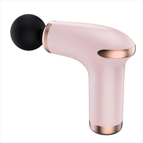 Pistolet de Massage Portatif, Fréquence Ajustable, Masseur Corporel pour la Relaxation des Tissus Profonds, Longue Durée de Vie des Piles - Rose