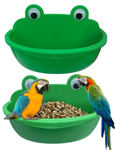 Bird Food Bowl | Bird Bath Bowl | Splash-Proof Parrot Watering Feeding Dish for Macaw Lovebirds, Parakeet Bathing Container