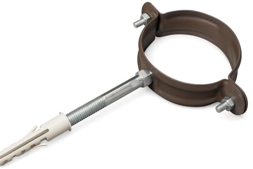Collier Pluvial Rond Prélaqué Tête de Moro - Diamètre 80 mm / 100 mm - Acier Peint Anti-corrosion pour Fixation Tubes Pluviaux - LEMAG SRL (80)