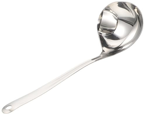 MOTHNUR Mestolo da Cucina in Acciaio 304 con Filtro Integrato e Beccuccio Mestolo Multifunzionale Resistente al Calore per Zuppe e Insalate Manico lungo Ergonomico per Uso Domestico e