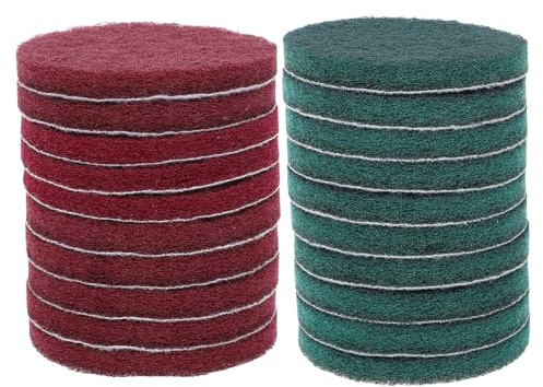 PAMINGONO Set da 20 Dischi Abrasivi Rotondi Autoadesivi 4 Pollici 320-600# in Materiale Non Abrasivo, Riutilizzabili per Pulizia Casa, Ufficio e Kit Spazzole per Trapano Portatile